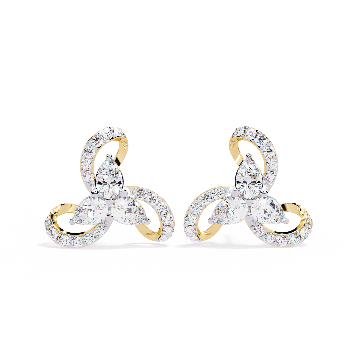 Desiree – Pear & Pavé Diamond Studs