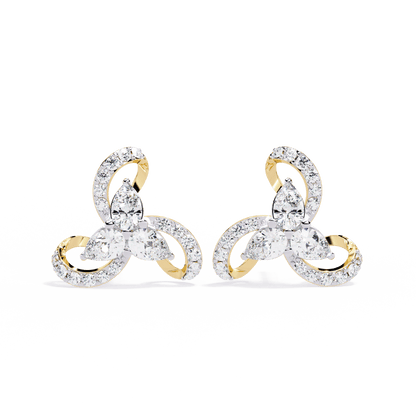 Desiree – Pear & Pavé Diamond Studs