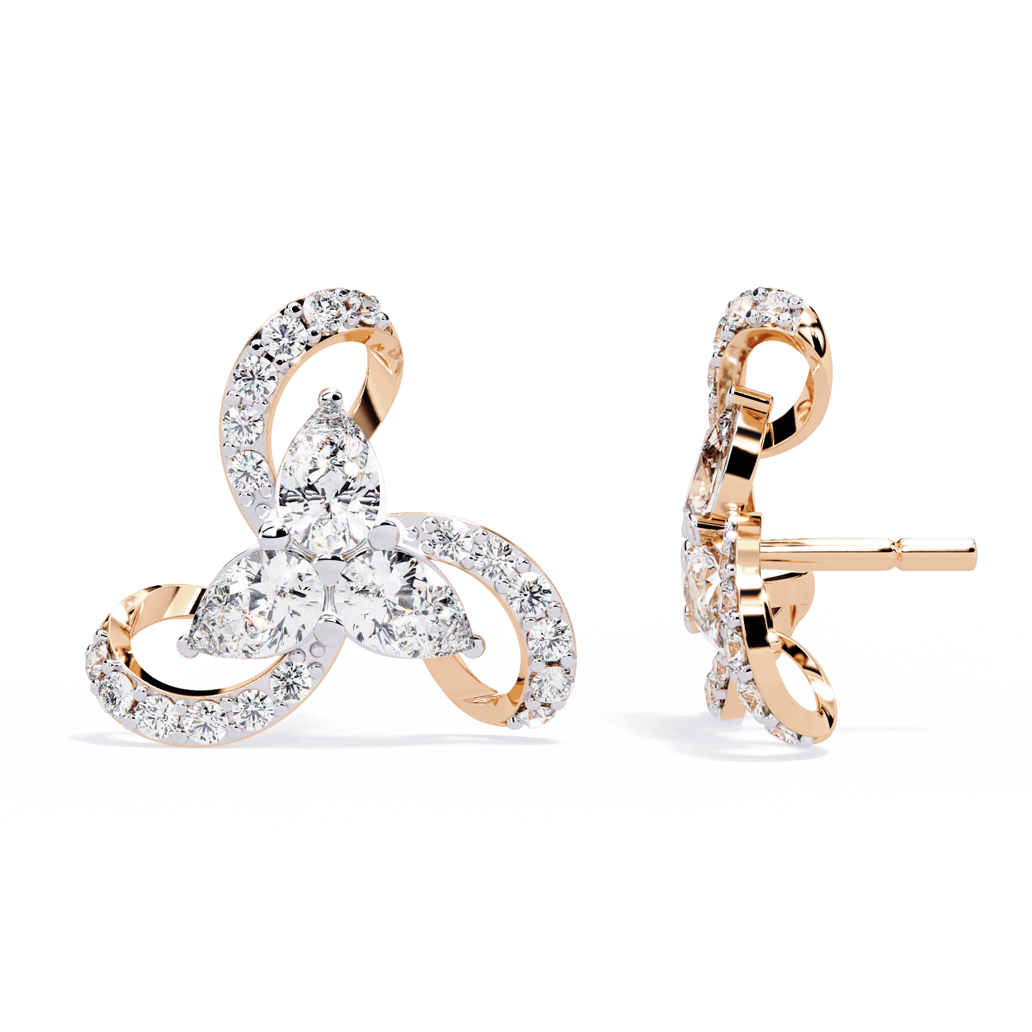 Desiree – Pear & Pavé Diamond Studs