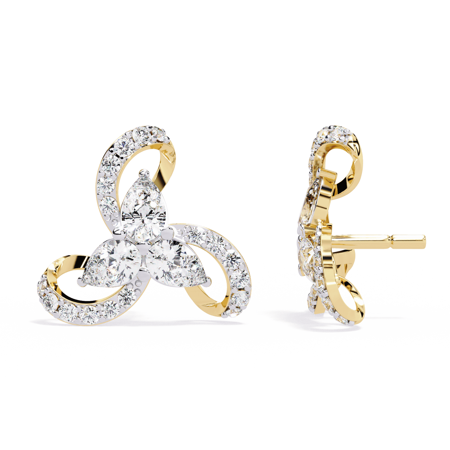 Desiree – Pear & Pavé Diamond Studs