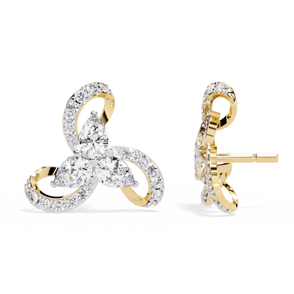 Desiree – Pear & Pavé Diamond Studs