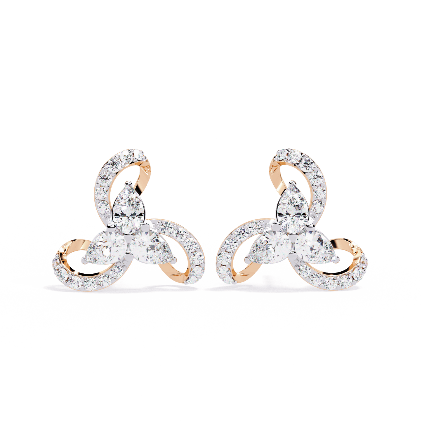 Desiree – Pear & Pavé Diamond Studs