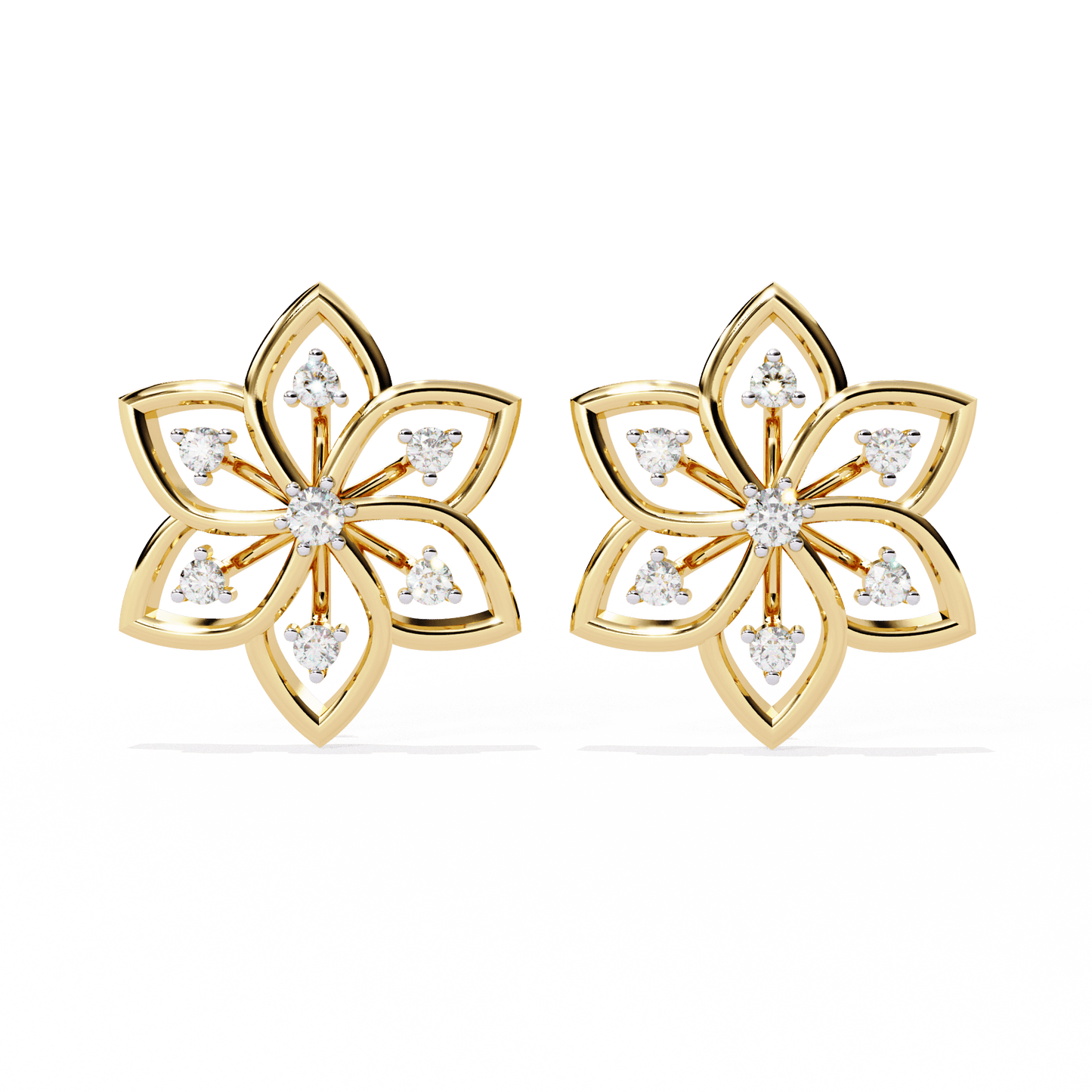 Deanna – Sculpted Floral Diamond Studs