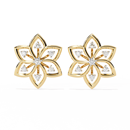 Deanna – Sculpted Floral Diamond Studs