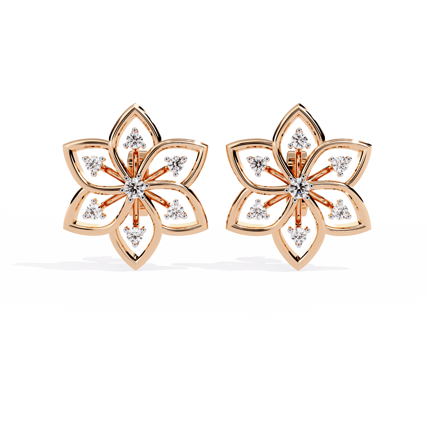 Deanna – Sculpted Floral Diamond Studs