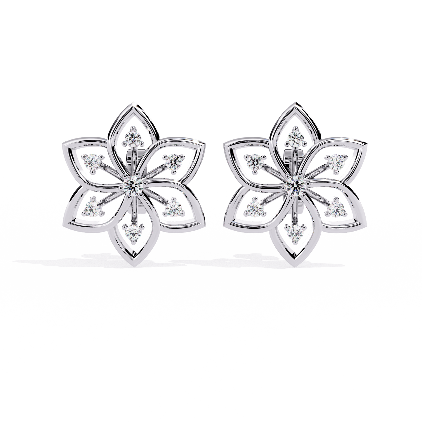 Deanna – Sculpted Floral Diamond Studs