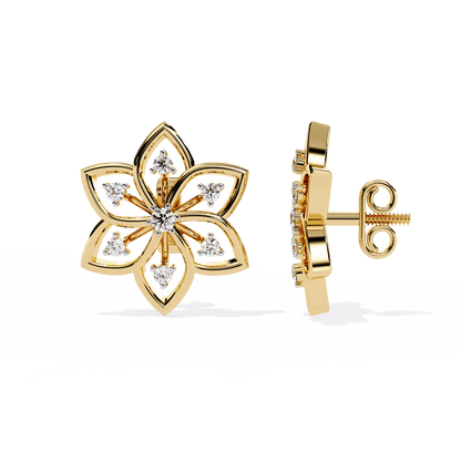 Deanna – Sculpted Floral Diamond Studs