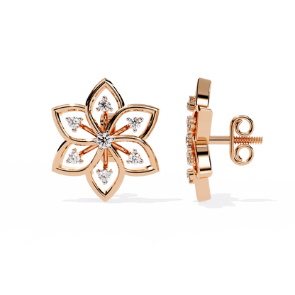 Deanna – Sculpted Floral Diamond Studs