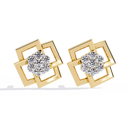 Crystal – Framed Cluster Diamond Studs