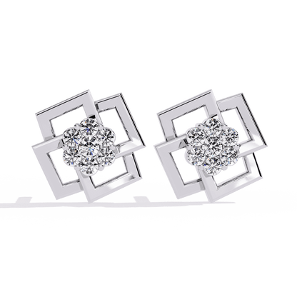 Crystal – Framed Cluster Diamond Studs
