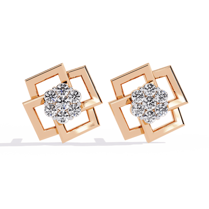 Crystal – Framed Cluster Diamond Studs