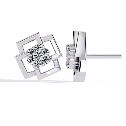 Crystal – Framed Cluster Diamond Studs
