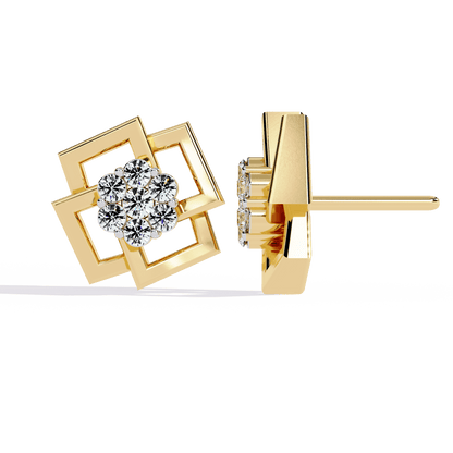Crystal – Framed Cluster Diamond Studs