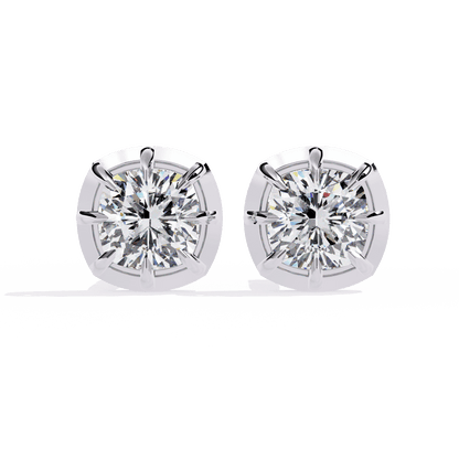 Autumn- Cushion-Cut Diamond Studs in Bezel-Prong Setting