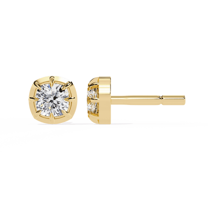 Autumn- Cushion-Cut Diamond Studs in Bezel-Prong Setting