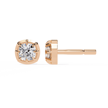 Autumn- Cushion-Cut Diamond Studs in Bezel-Prong Setting
