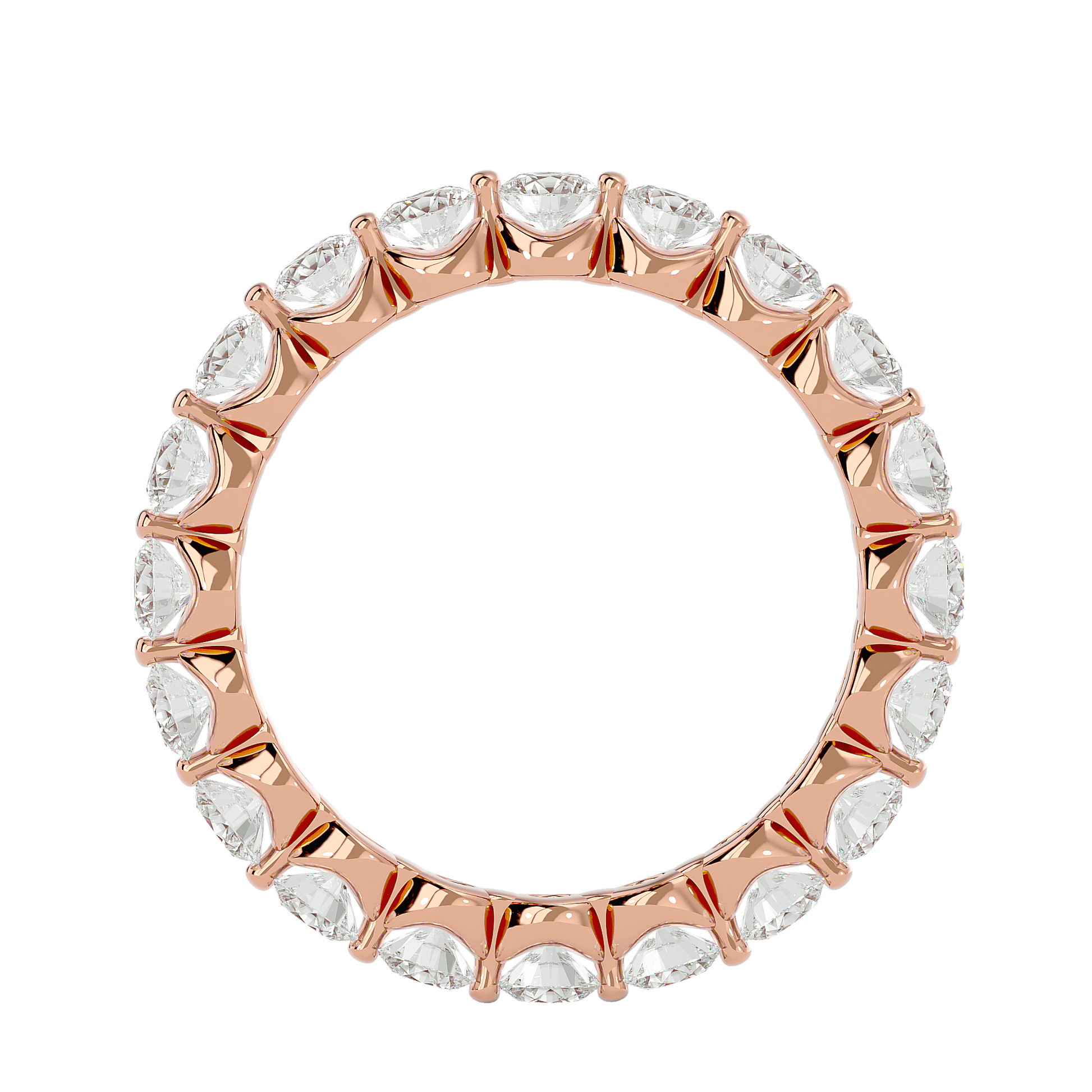 Alessia shared prong eternity band by Carat House Dubai featuring a continuous row of sparkling gemstones on a sleek gold band
