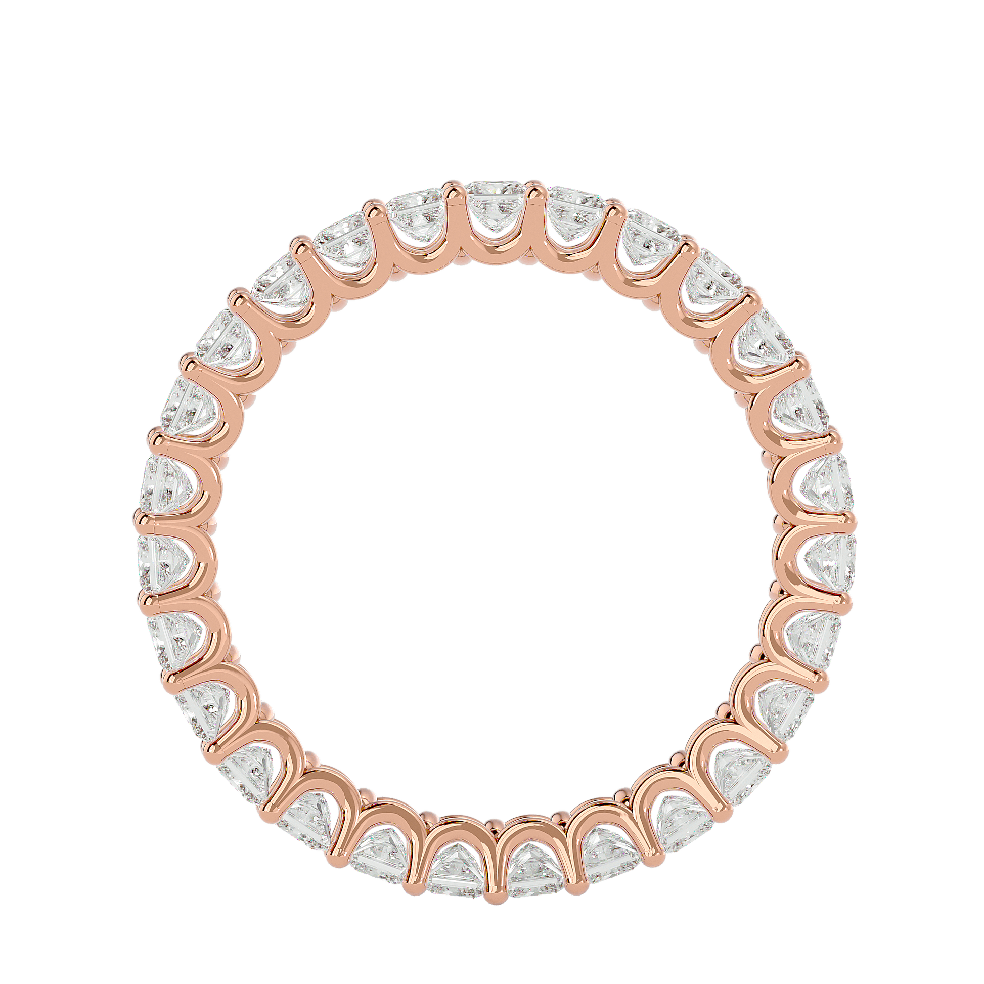 Jacinta princess-cut U-prong full eternity band by Carat House Dubai, featuring sparkling diamonds in a continuous circle.
