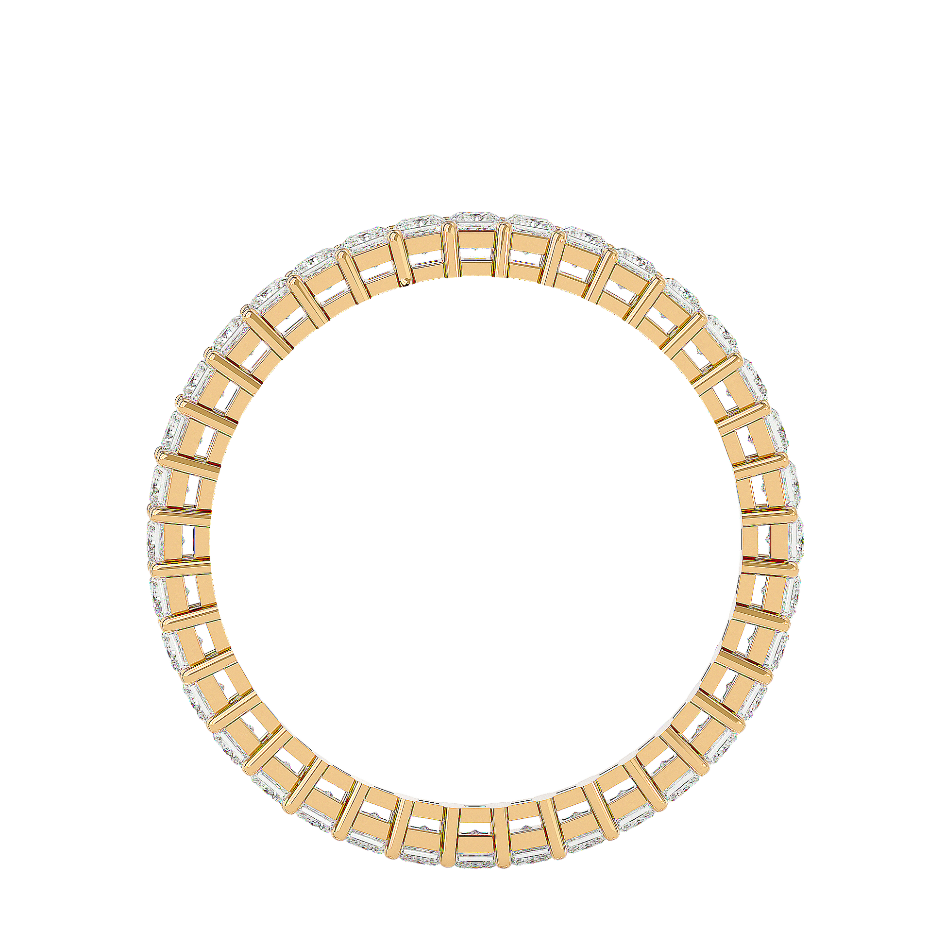 Princess-cut full eternity band in basket setting by Carat House Dubai, featuring sparkling diamonds in a continuous circle.