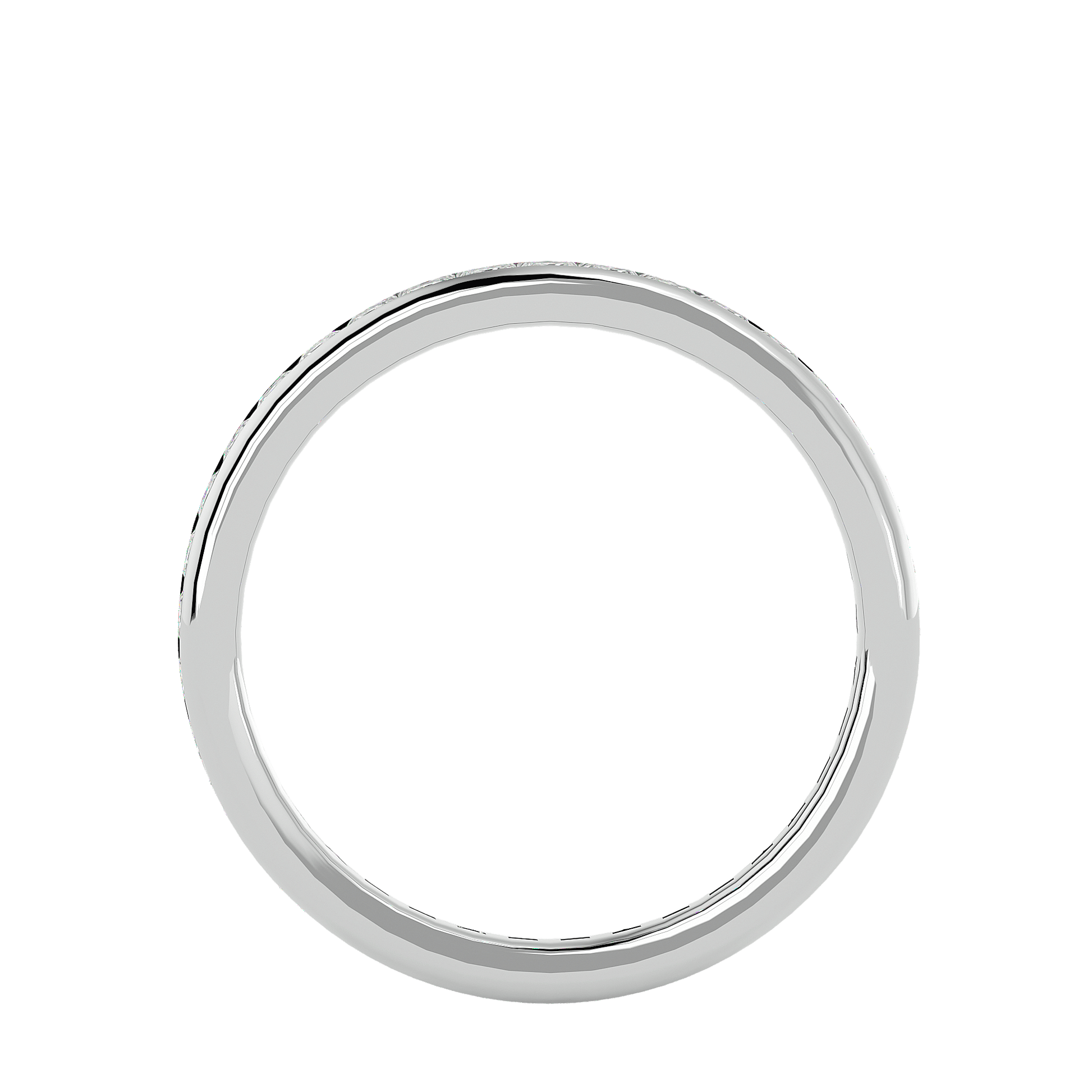 Vanessa princess-cut diamond channel-set full eternity band by Carat House Dubai, showcasing sparkling diamonds in a sleek platinum setting.