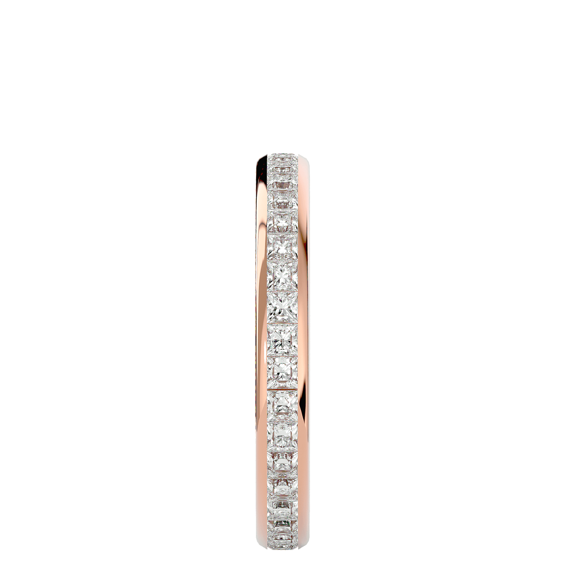 Carat House Dubai Vanessa princess-cut diamond channel-set full eternity band showcasing sparkling diamonds and elegant design