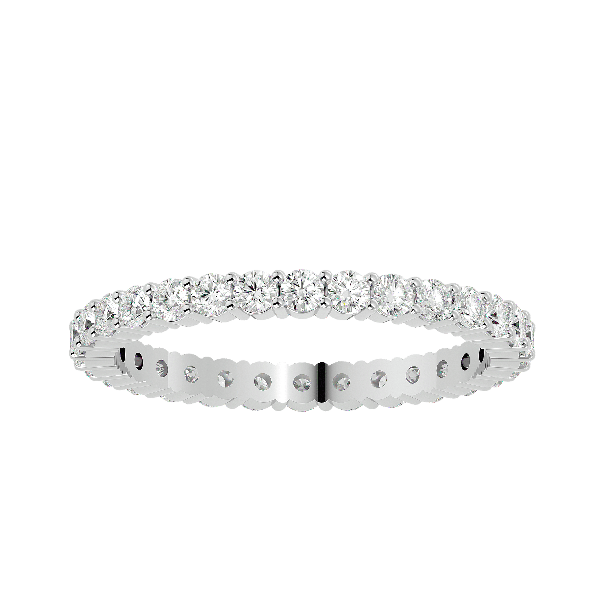 Annabelle — women's diamond wedding ring — shared prong — lab grown diamond and natural diamond — 18k white gold and platinum — Carat House