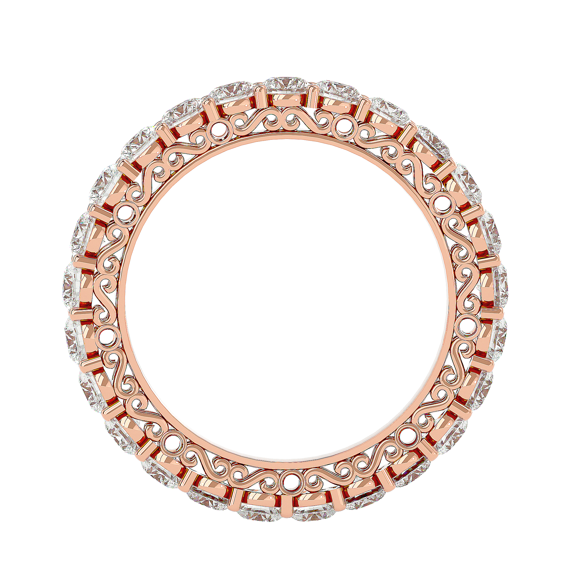 Vintage filigree eternity band named Clara by Carat House Dubai, featuring intricate gold filigree design.