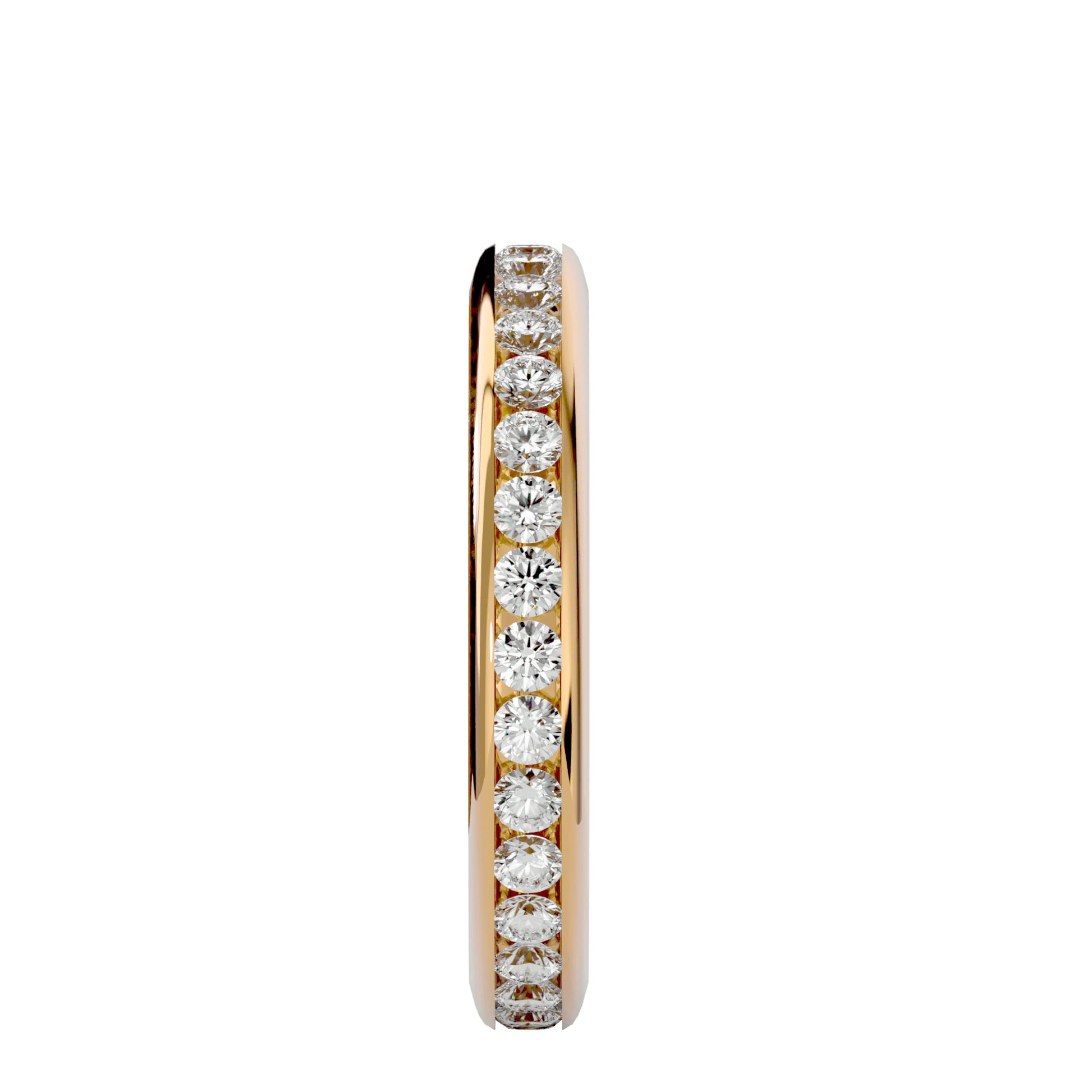 Coraline Channel-Set Eternity Band by Carat House Dubai featuring a continuous row of sparkling gemstones in a sleek silver band.