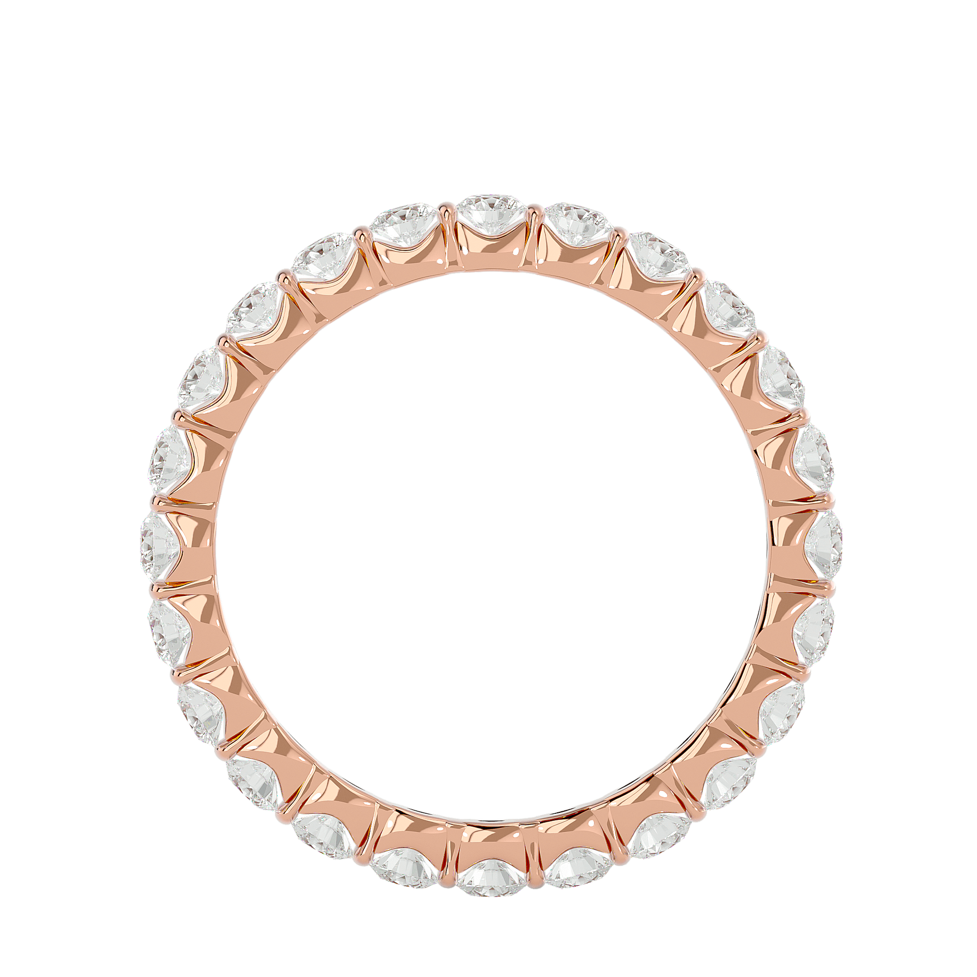 Elodie Carat House Dubai scalloped U-prong eternity band featuring sparkling gemstones on a sleek gold band.