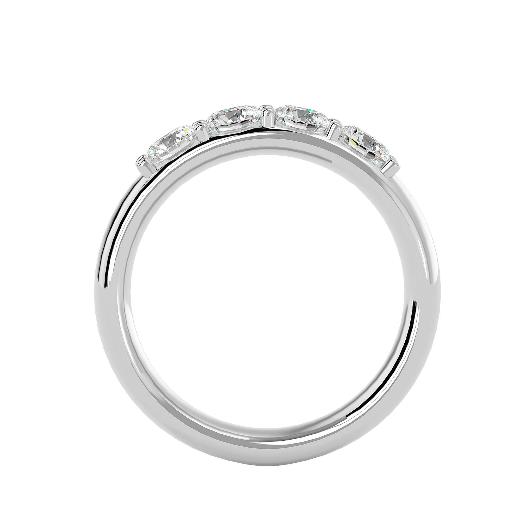 Isolde four-stone diamond band by Carat House Dubai featuring sparkling diamonds set in elegant metal band.