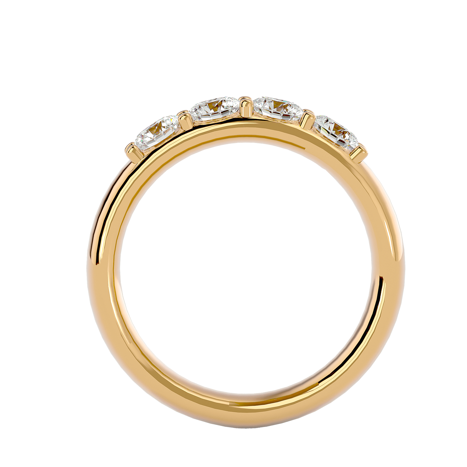 Isolde four-stone diamond band by Carat House Dubai, showcasing sparkling diamonds set in elegant jewelry design.