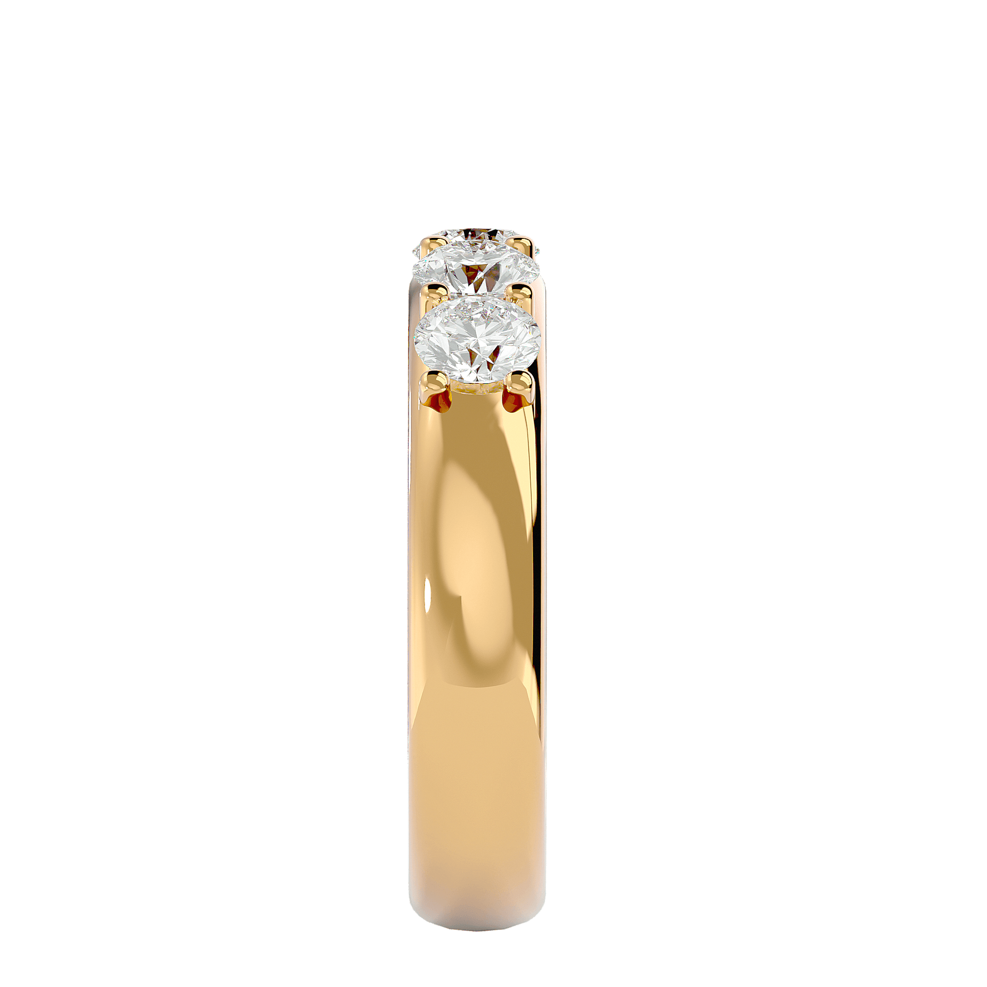 Isolde four-stone diamond band by Carat House Dubai featuring a sleek gold setting and sparkling diamonds on a white background.