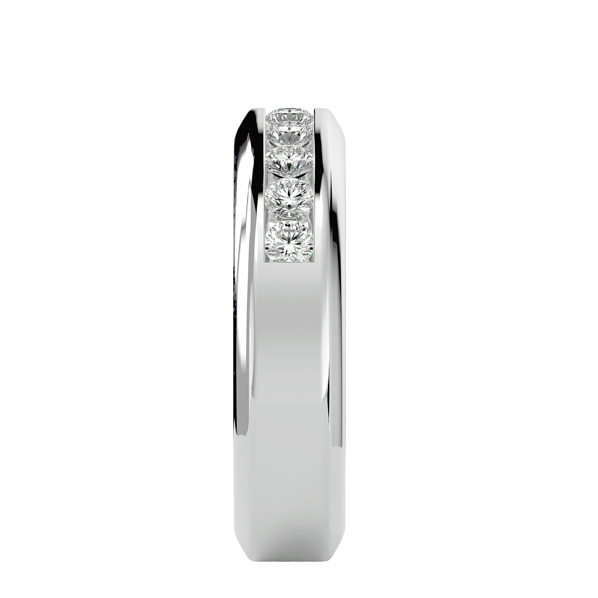 Elegant Lazarus ring by Carat House Dubai featuring a sleek design and sparkling gemstones on a silver band.