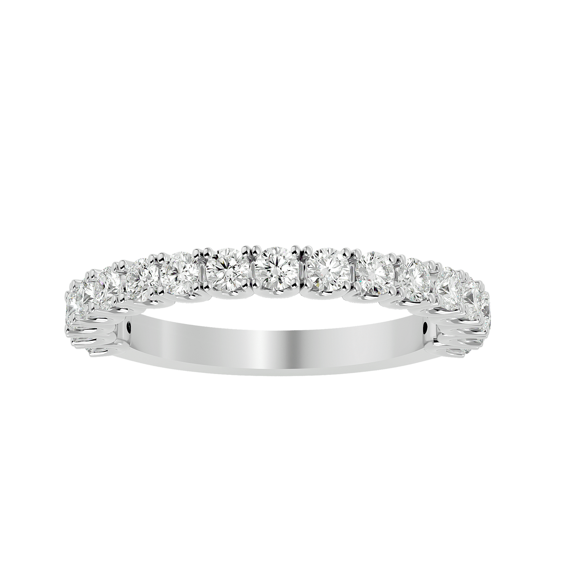 Juliana – The U-Prong ¾ Eternity Band — women's diamond wedding ring — U-prong — lab grown diamond and natural diamond — 18k white gold and platinum — Carat House