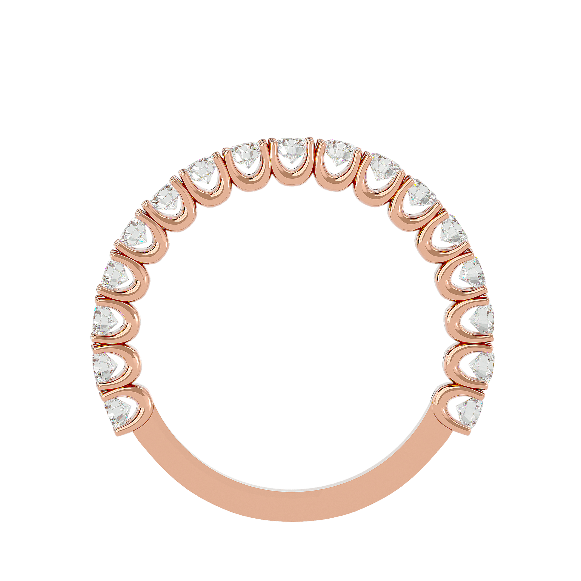 Juliana ¾ eternity band by Carat House Dubai featuring U-prong setting with sparkling diamonds on a sleek gold band