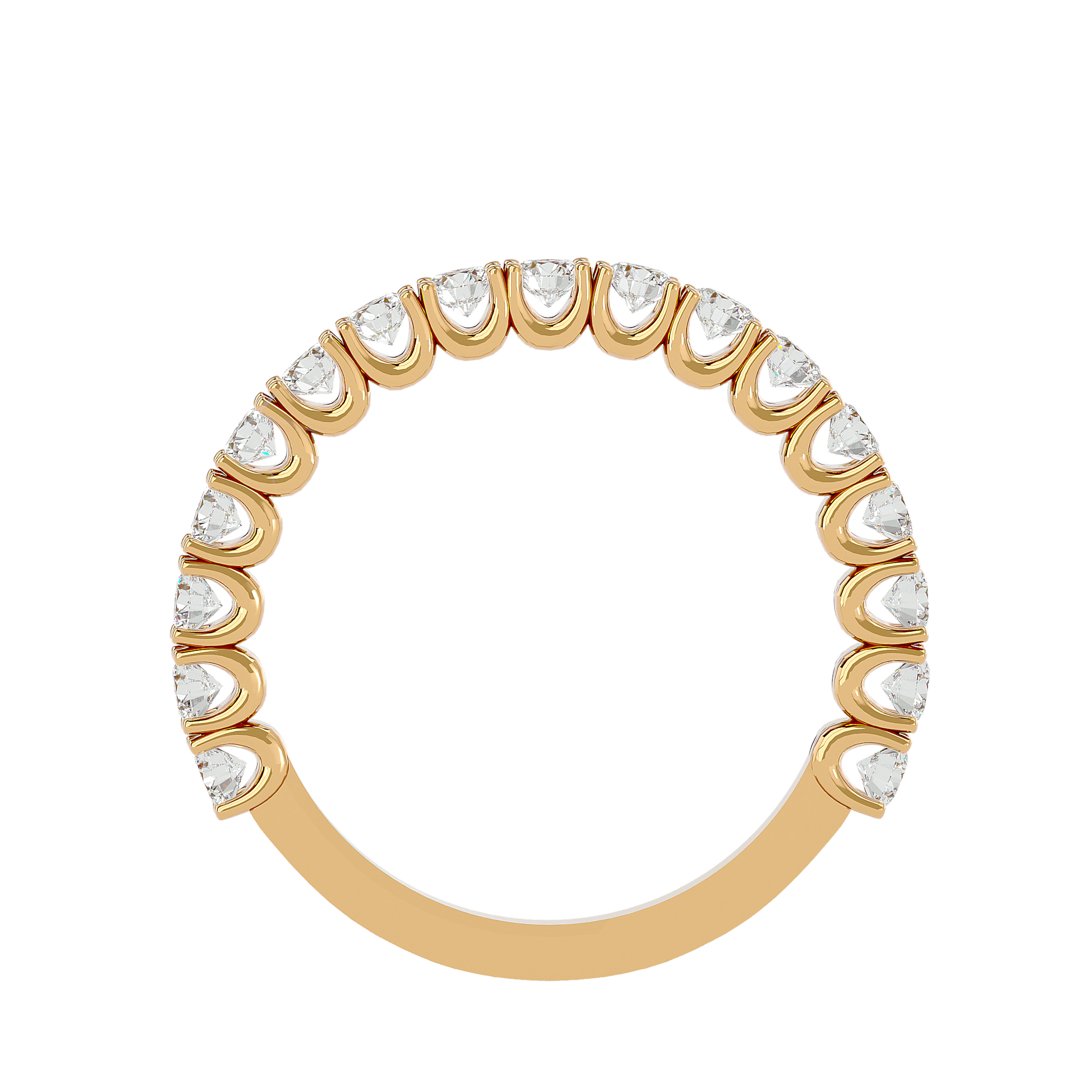 Juliana U-Prong ¾ Eternity Band by Carat House Dubai, showcasing a gold ring with diamond accents on a white background.