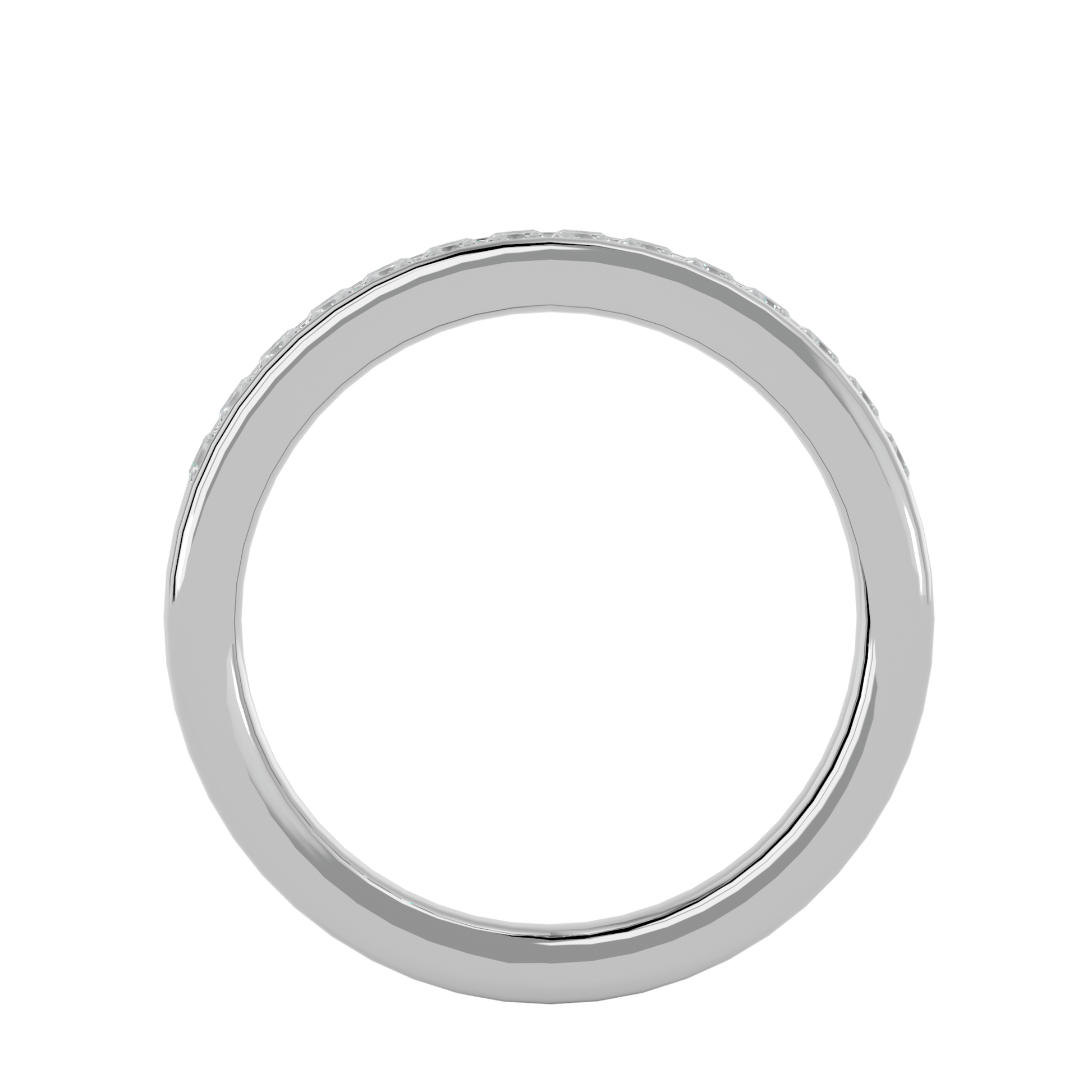 Gabriella 1/3 channel-set princess-cut diamond band by Carat House Dubai, showcasing sparkling diamonds on a sleek gold band.