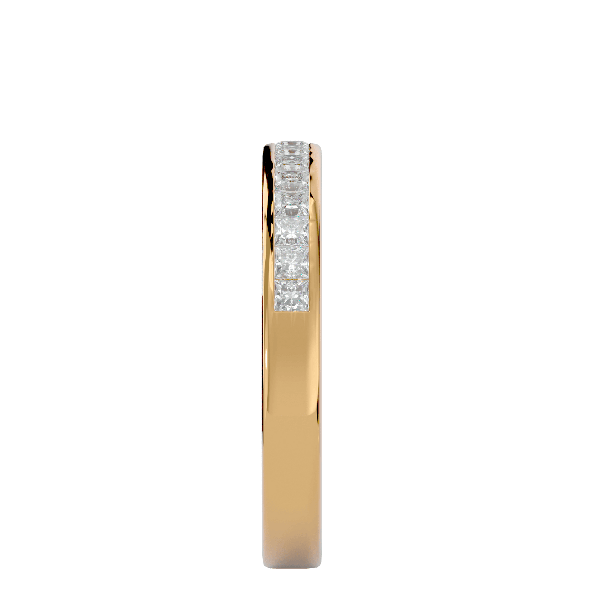 Gabriella 1/3 channel-set princess-cut diamond band by Carat House Dubai, featuring sparkling diamonds in a sleek, elegant design