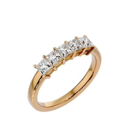 Fiorella - Five-Stone Princess Cut Basket Setting Ring