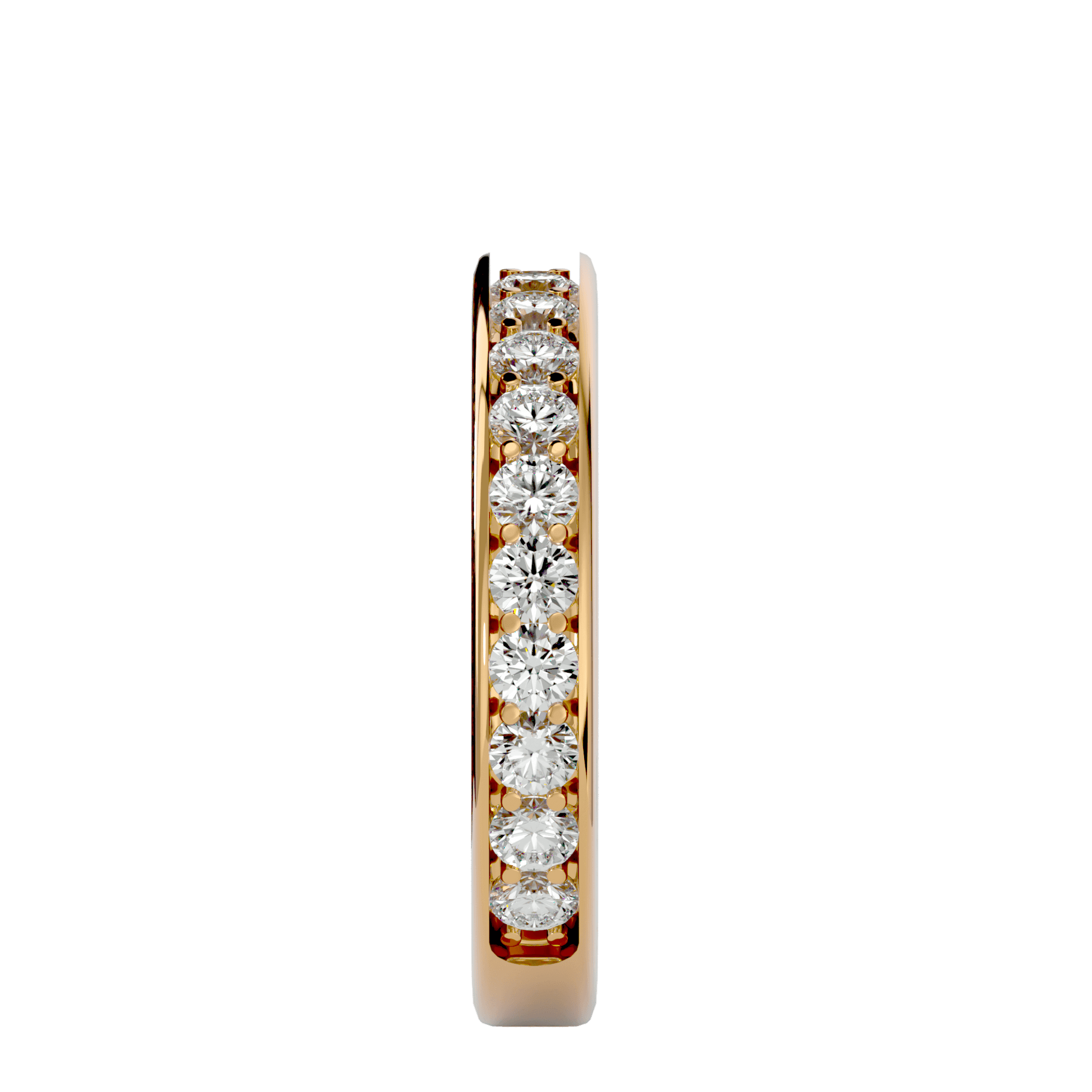 Luciana Channel-Set Shared Prong Eternity Band by Carat House Dubai, featuring sparkling diamonds in a continuous setting.