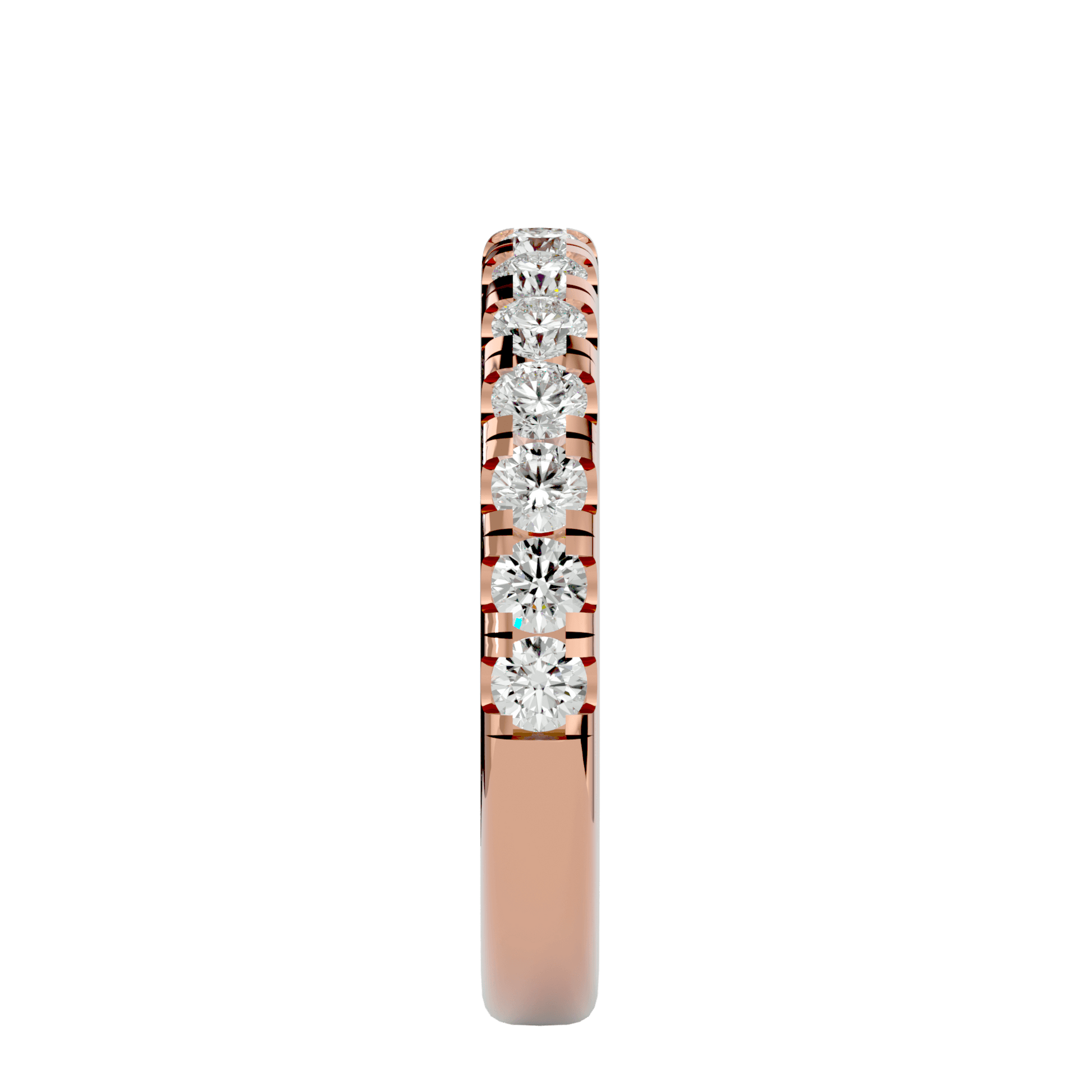Marina Half Pavé Diamond Band by Carat House Dubai featuring a delicate gold band with sparkling pavé-set diamonds