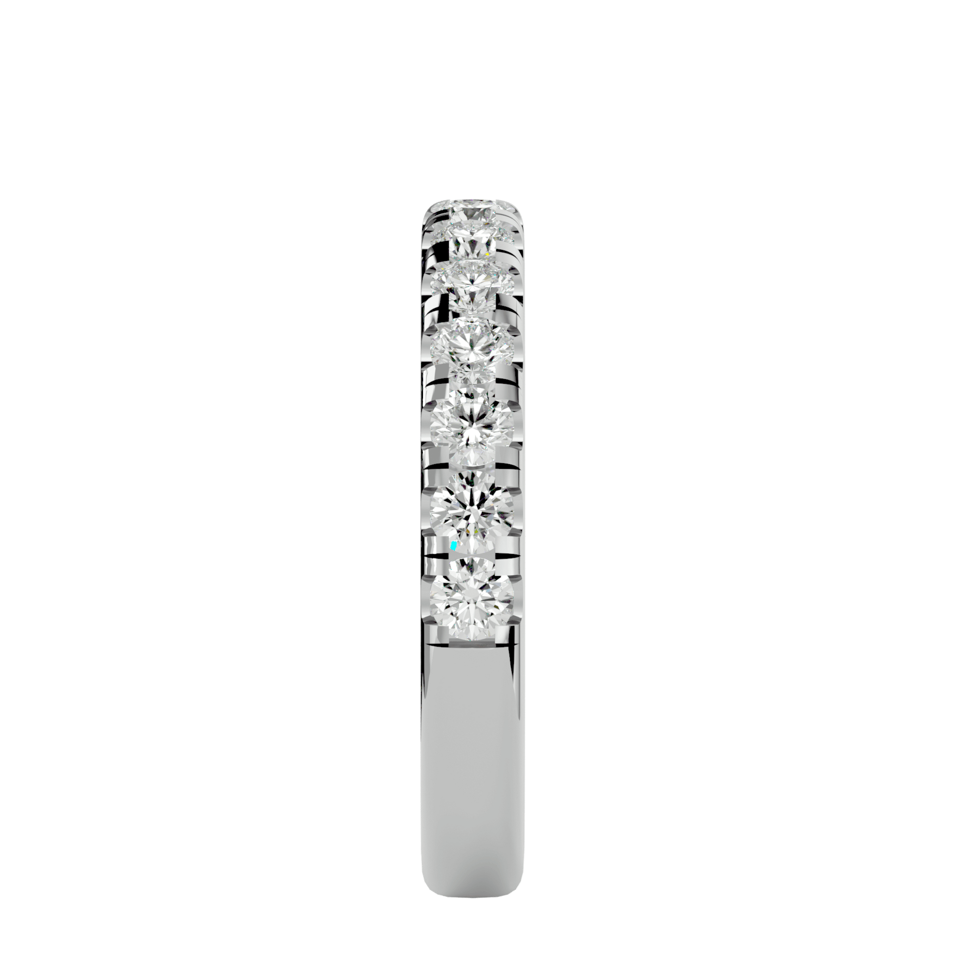 Close-up of Marina Half Pavé Diamond Band by Carat House Dubai, showcasing sparkling diamond details and elegant design.