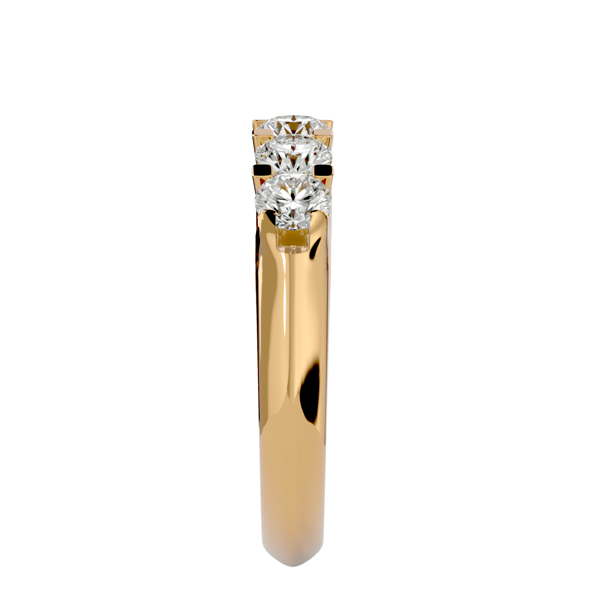 Mirabelle five-stone U-prong band by Carat House Dubai, showcasing a elegant gold ring with five sparkling gemstones.