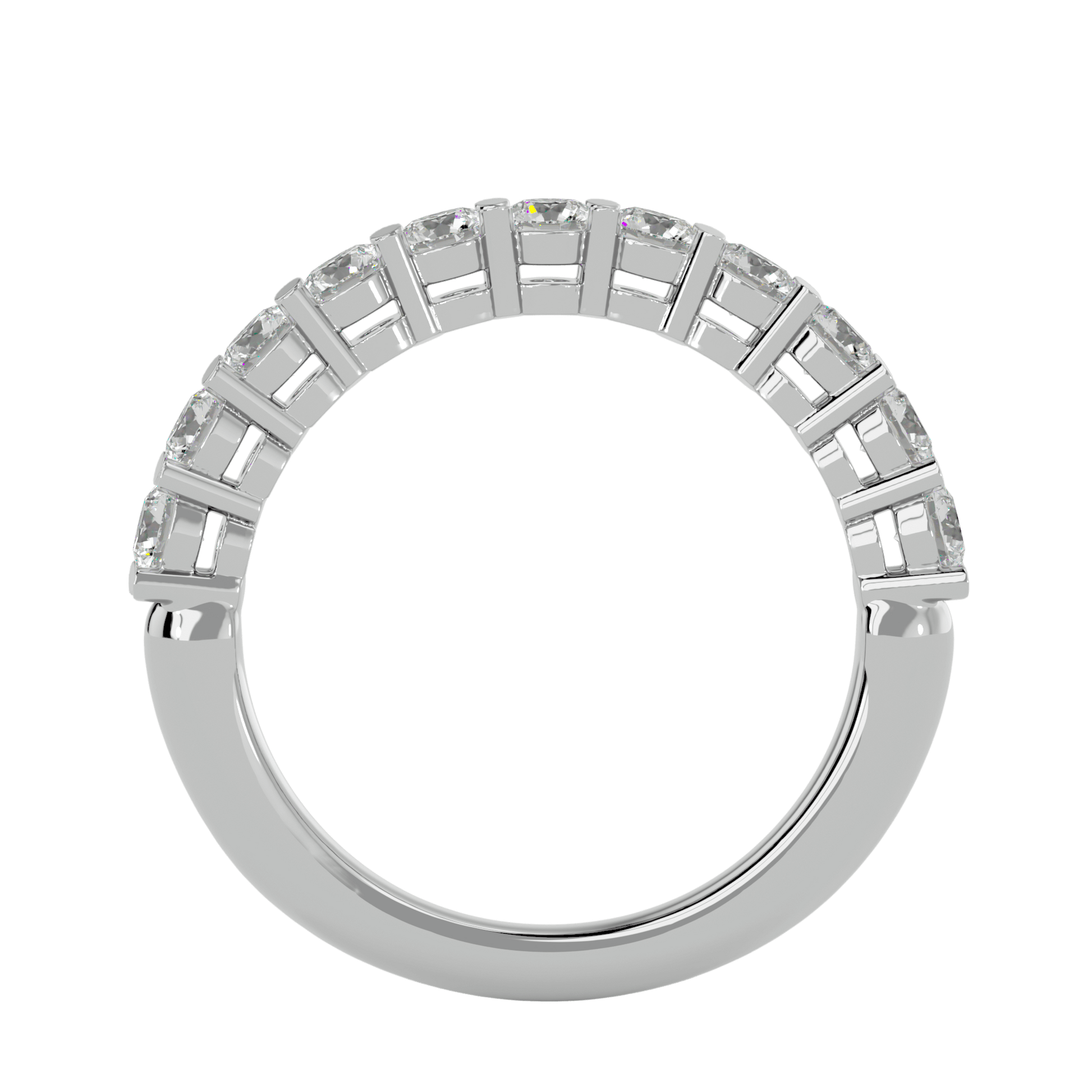 Ocean Half-Eternity Basket Set Diamond Band by Carat House Dubai, showcasing a luxurious diamond eternity ring with intricate basket setting.