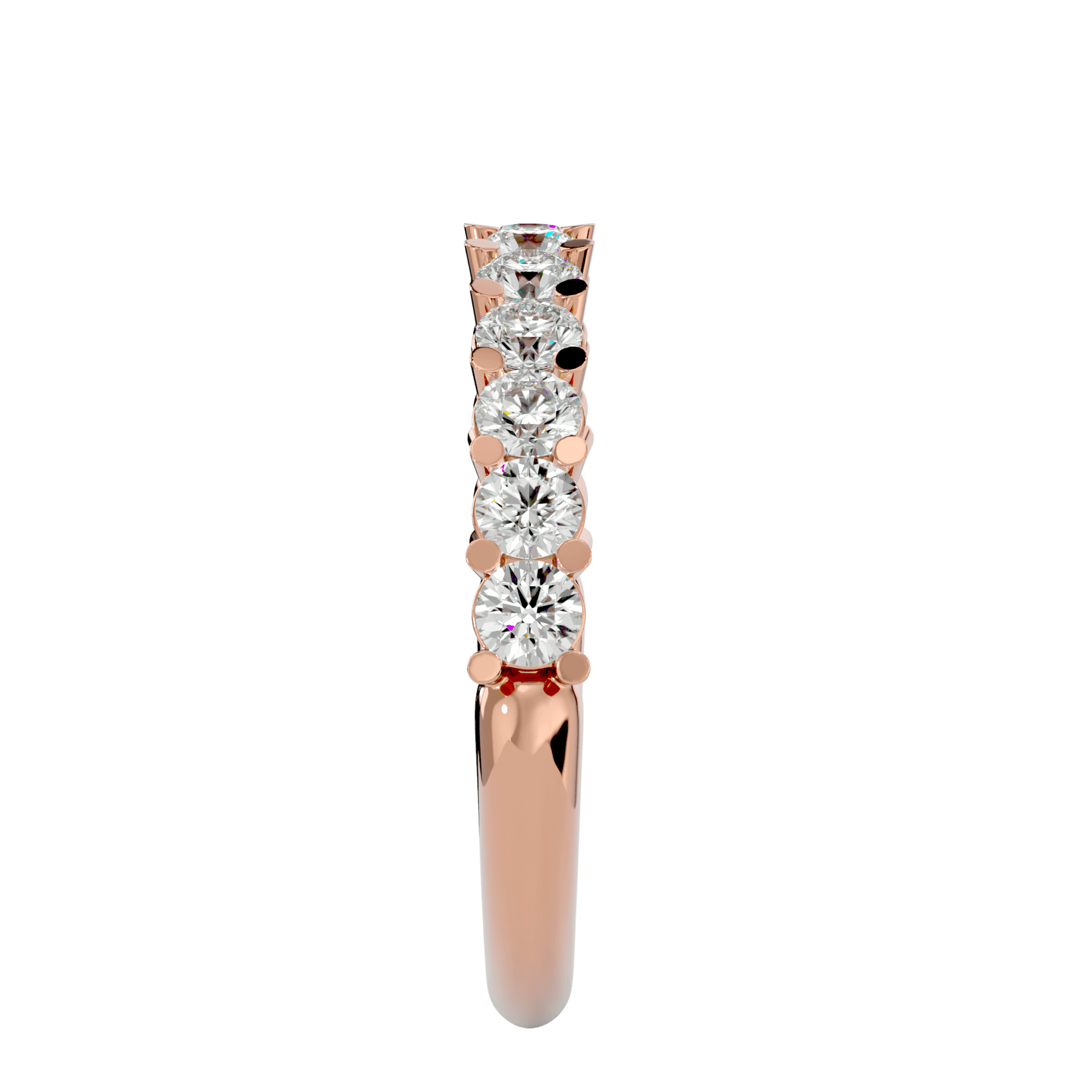 Ocean Half-Eternity Basket Set Diamond Band by Carat House Dubai featuring a sleek, polished gold band with diamond accents.