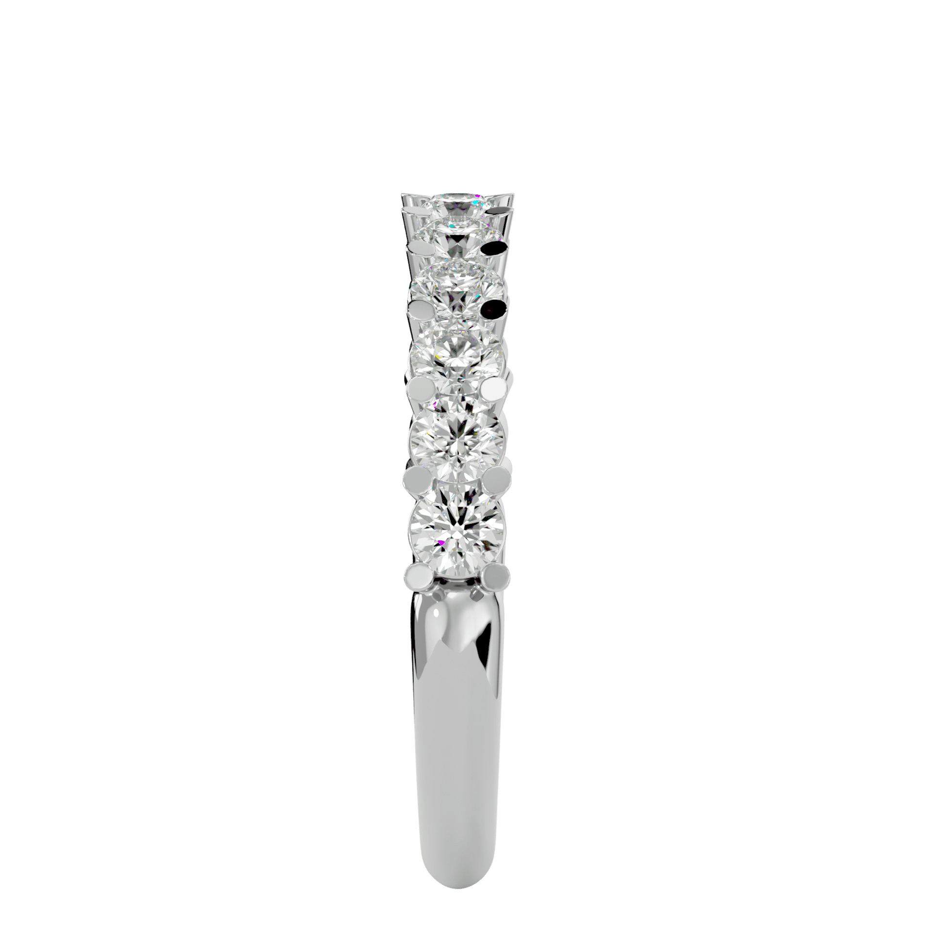 Ocean Half-Eternity Diamond Band by Carat House Dubai, elegant gold ring with continuous diamonds, displayed on a neutral background.
