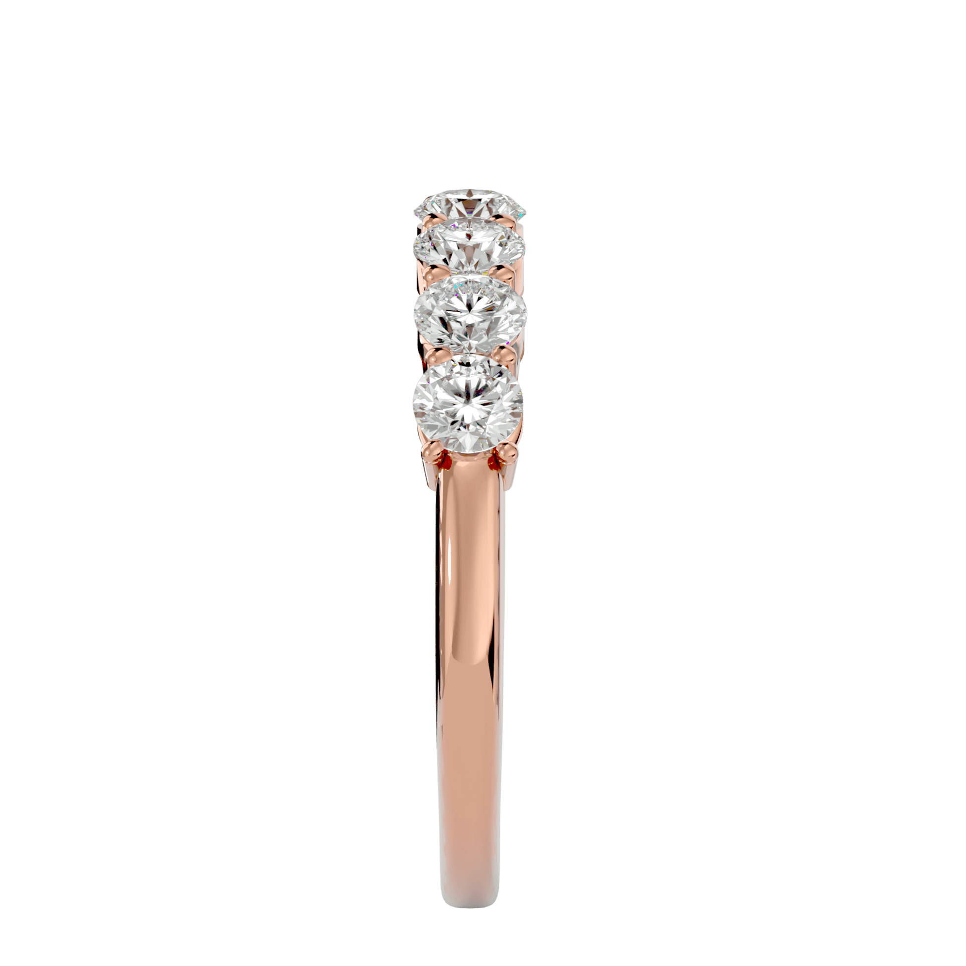 Petra Seven-Stone Basket Set Diamond Band by Carat House Dubai featuring a delicate gold band with seven sparkling diamonds.