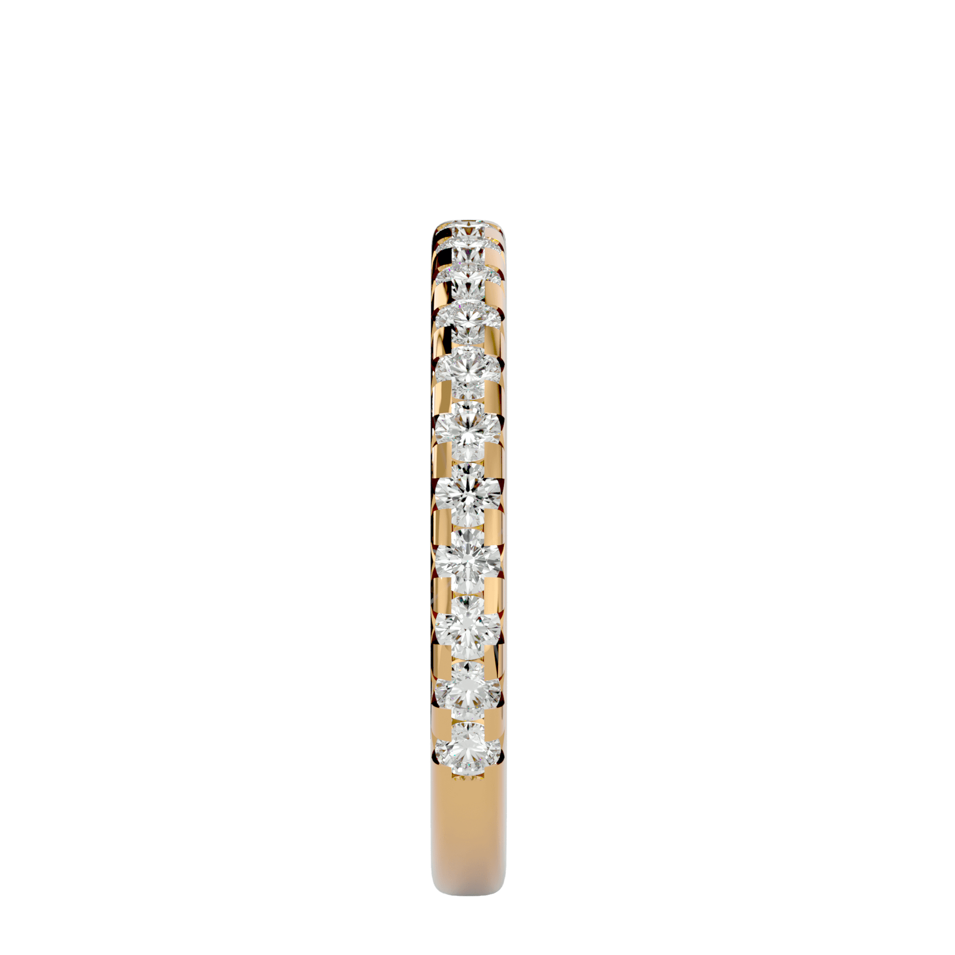 Close-up of the Renata 3/4 Pavé Eternity Diamond Band by Carat House Dubai, showcasing sparkling diamonds on a sleek gold band.