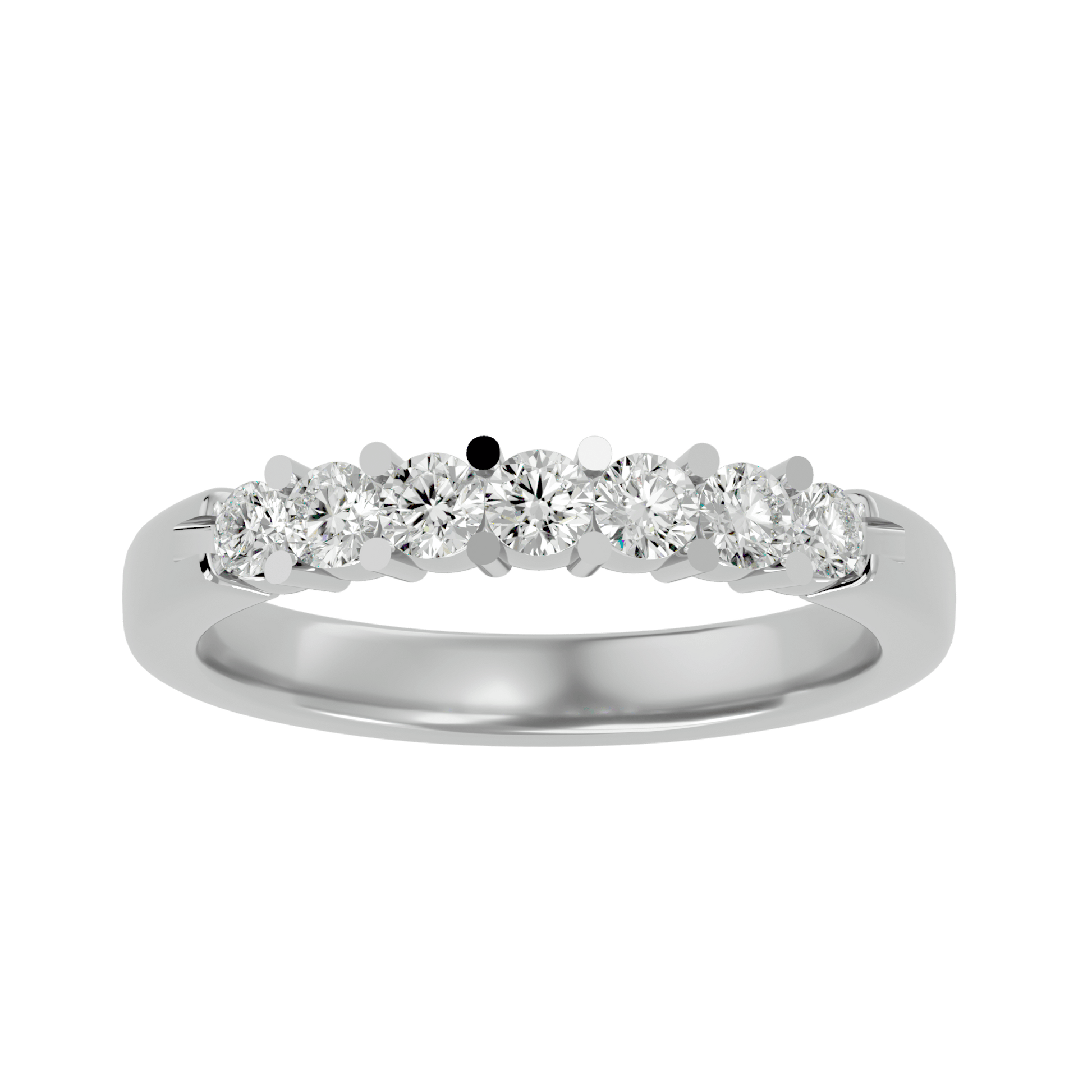 Alba – Seven-Stone U-Prong Diamond Band — women's diamond wedding ring — U-prong — lab grown diamond and natural diamond — 18k white gold and platinum — Carat House