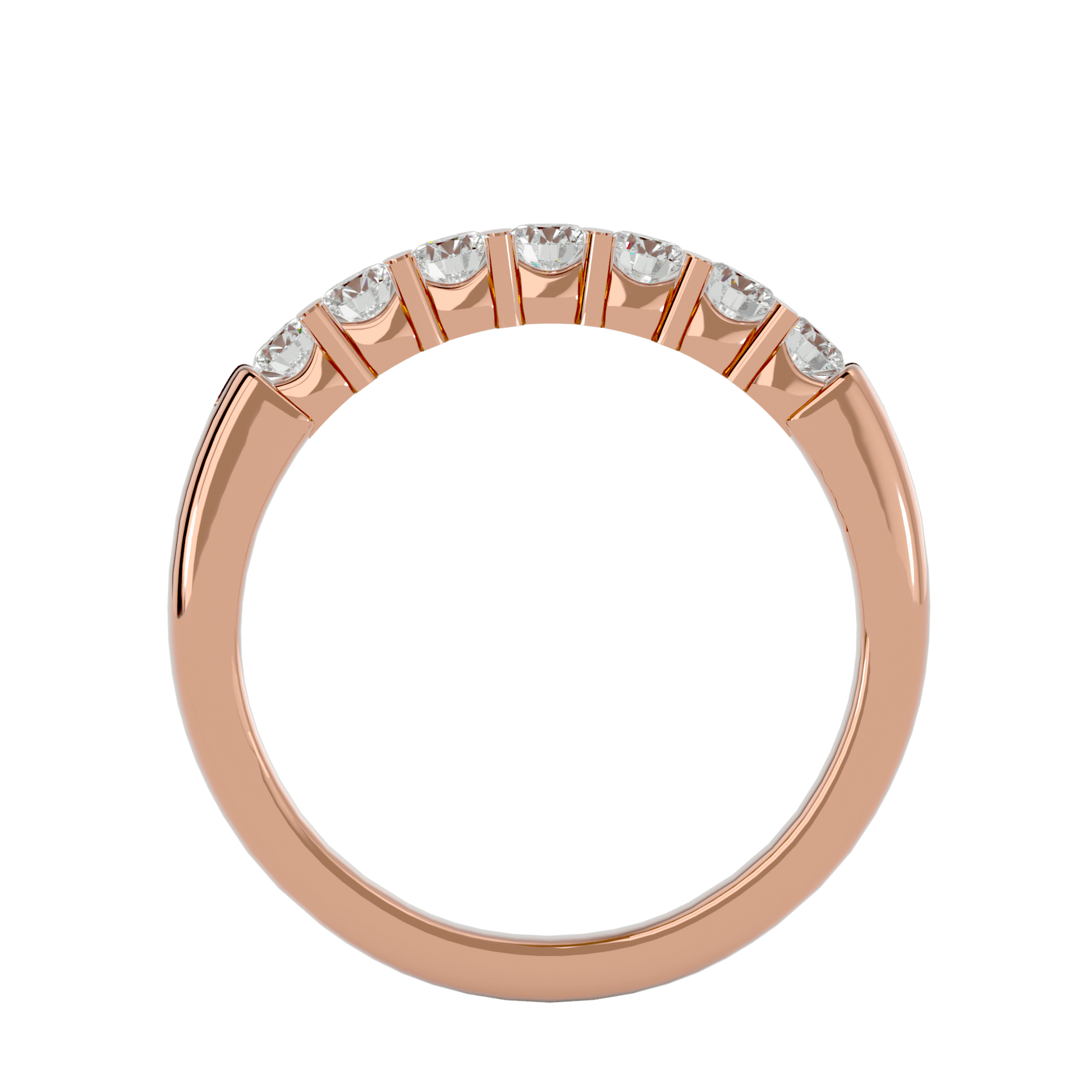 Alba seven-stone U-prong diamond band by Carat House Dubai featuring sparkling diamonds in a sleek gold setting.